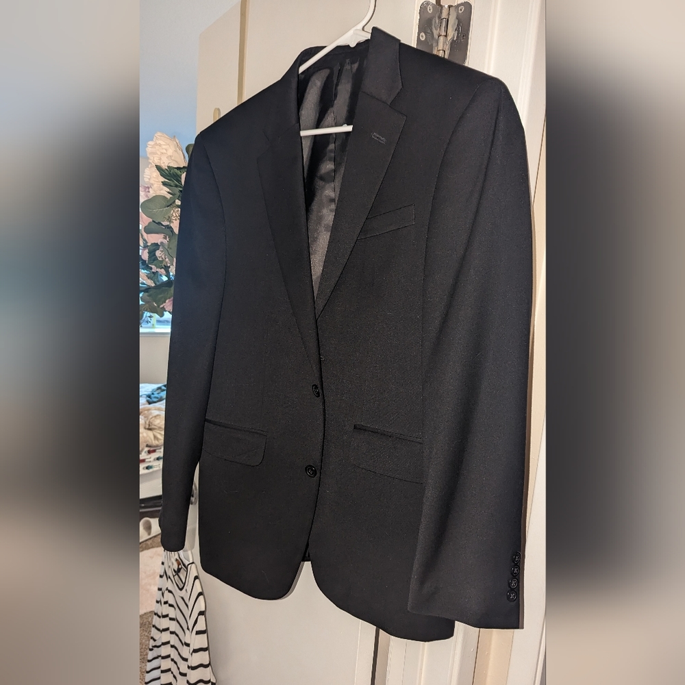 Dockers Men's Suit Jacket Black Two Button 38 R Sport Coat Blazer